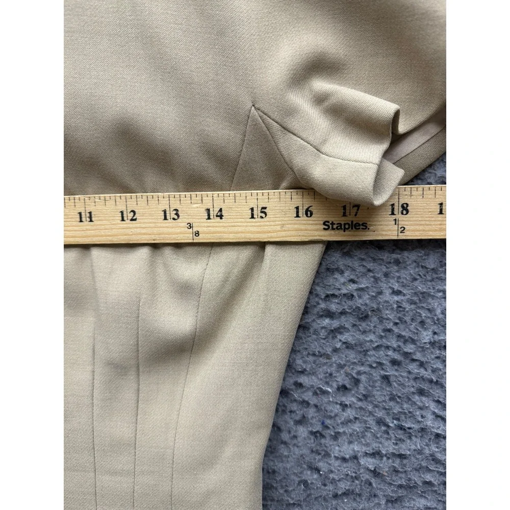 Vintage Escada By Margaretha Ley Wool Midi Sheath Dress Beige Womens Size S/M
